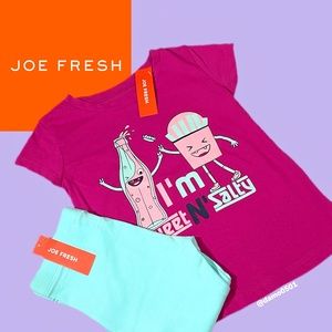 NWT Joe Fresh Toddler 2 Piece Tee & Legging Set